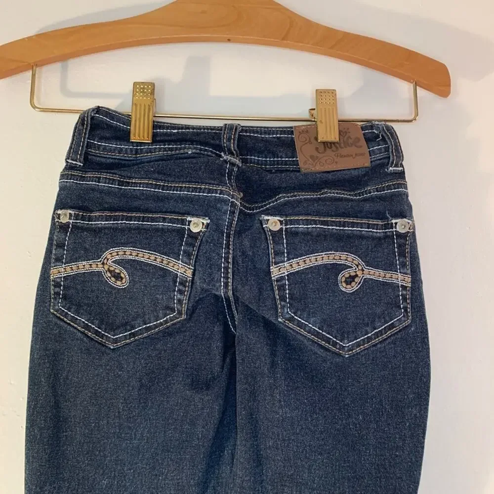 JUSTICE Girl’s Simply Low Dark Wash Skinny Jeans / Size: 6 Slim